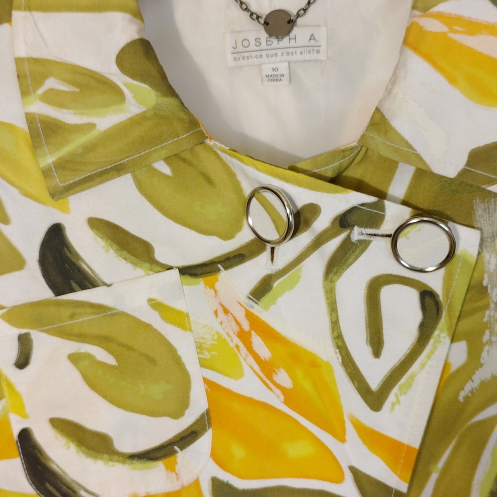 Joseph A. Women's Green and Orange Patterned Blazer - Picture 6 of 9
